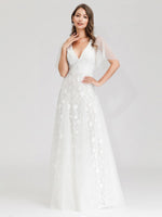 Deidre flutter sleeve lace wedding dress in ivory size 8 Express NZ wide - Bay Bridal and Ball Gowns