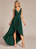 Delanie high low V neck bridesmaid dress - Bay Bridal and Ball Gowns