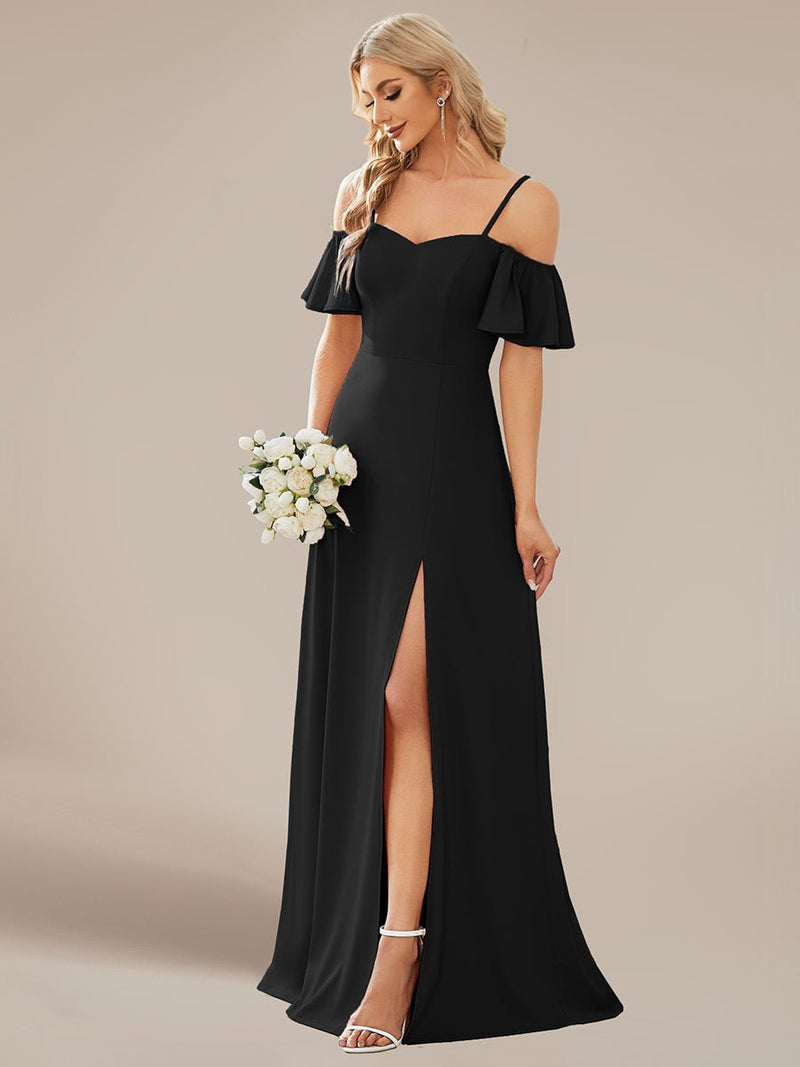 Diamond black drop sleeve ball dress with split Express NZ wide - Bay Bridal and Ball Gowns