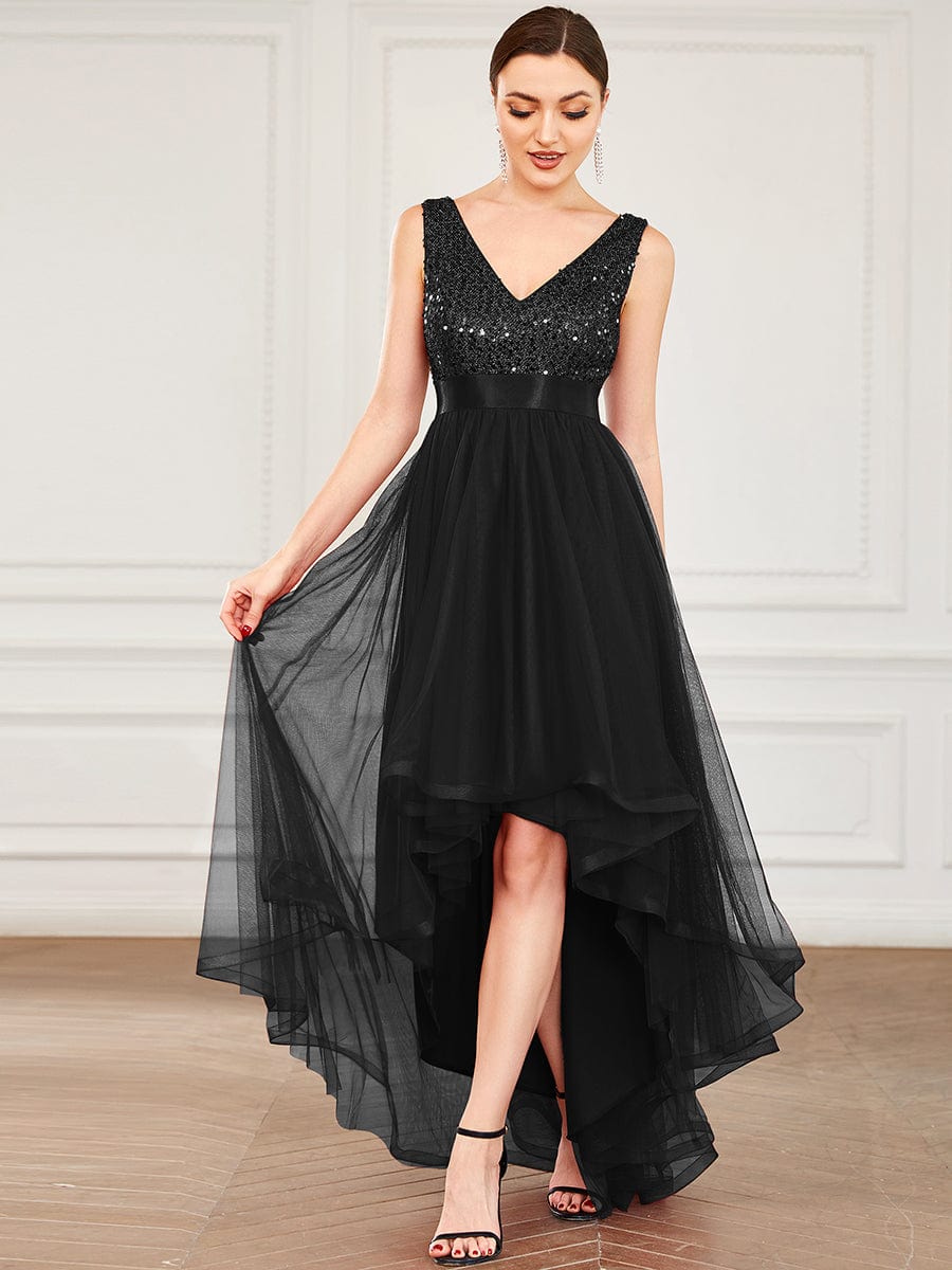 Dina sequin/tulle ball or evening dress in black size 20 Express NZ wide - Bay Bridal and Ball Gowns