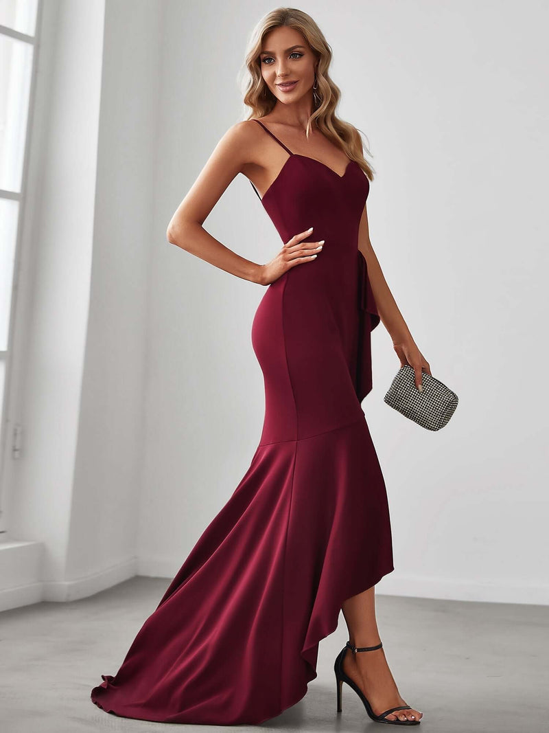 Donna thin strap sweet heart ball dress in burgundy Express NZ wide - Bay Bridal and Ball Gowns