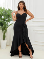 Donna thin strap sweet heart ball dress with train in black Express NZ wide - Bay Bridal and Ball Gowns