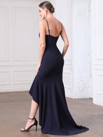 Donna thin strap sweet heart ball dress with train in navy Express NZ wide - Bay Bridal and Ball Gowns