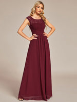 Dorothy burgundy lace and chiffon evening dress sz 22-24 Express NZ wide - Bay Bridal and Ball Gowns