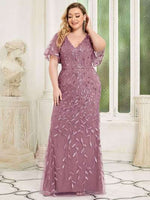 Eliza plus size event dress in dusky rose Express NZ wide - Bay Bridal and Ball Gowns