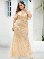 Eliza tulle sleeve mother of bride or bridesmaid dress - Bay Bridal and Ball Gowns