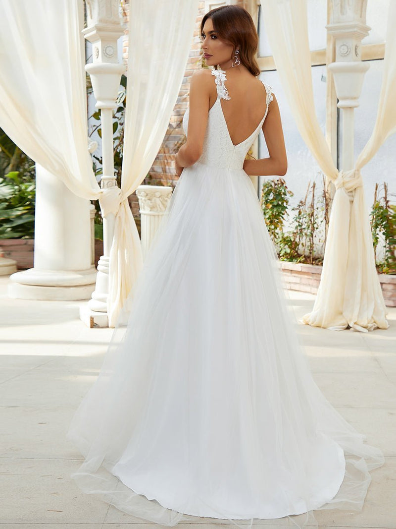Alma Flutter Sleeve Tulle Wedding Gown in Ivory - Bay Bridal