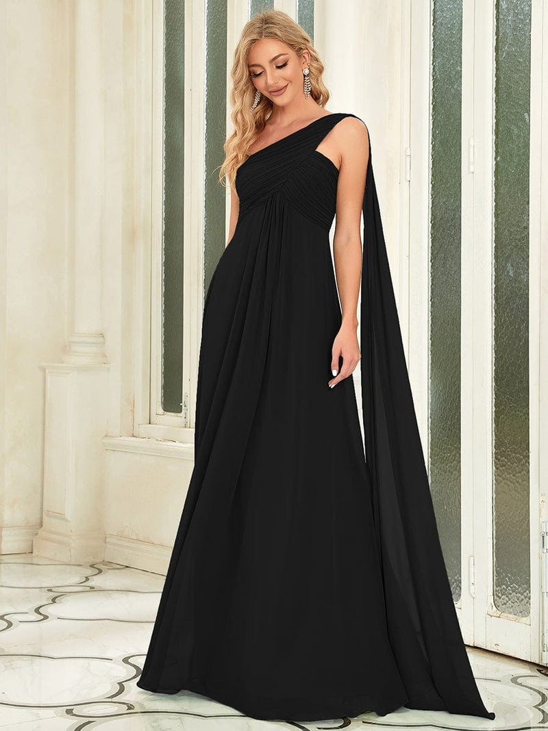 Emmerson one shoulder ball dress in black Express NZ wide - Bay Bridal and Ball Gowns