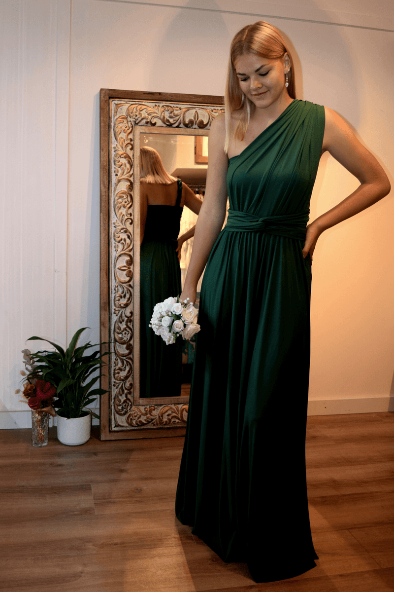 Ever Green convertible Infinity bridesmaid dress Express NZ wide - Bay Bridesmaid