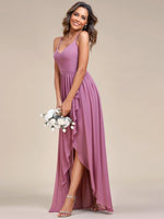 Flora hi low cross back bridesmaid dress in chiffon - Bay Bridal and Ball Gowns