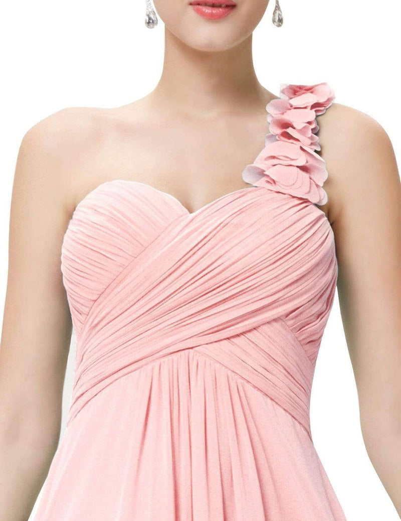 Gemma one shoulder bridesmaid dress in s12 light pink Express NZ wide! - Bay Bridal and Ball Gowns