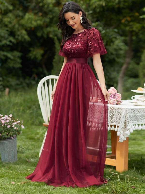 Cap Sleeves Party Prom Gowns Lilac Red Gold Glitter Celebrity Evening  Dresses Wd95 - China Evening Dress and Evening Dresses price |  Made-in-China.com