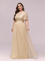 Georgia flutter sleeve tulle bridesmaid dress in light gold s20 Express NZ wide - Bay Bridal and Ball Gowns
