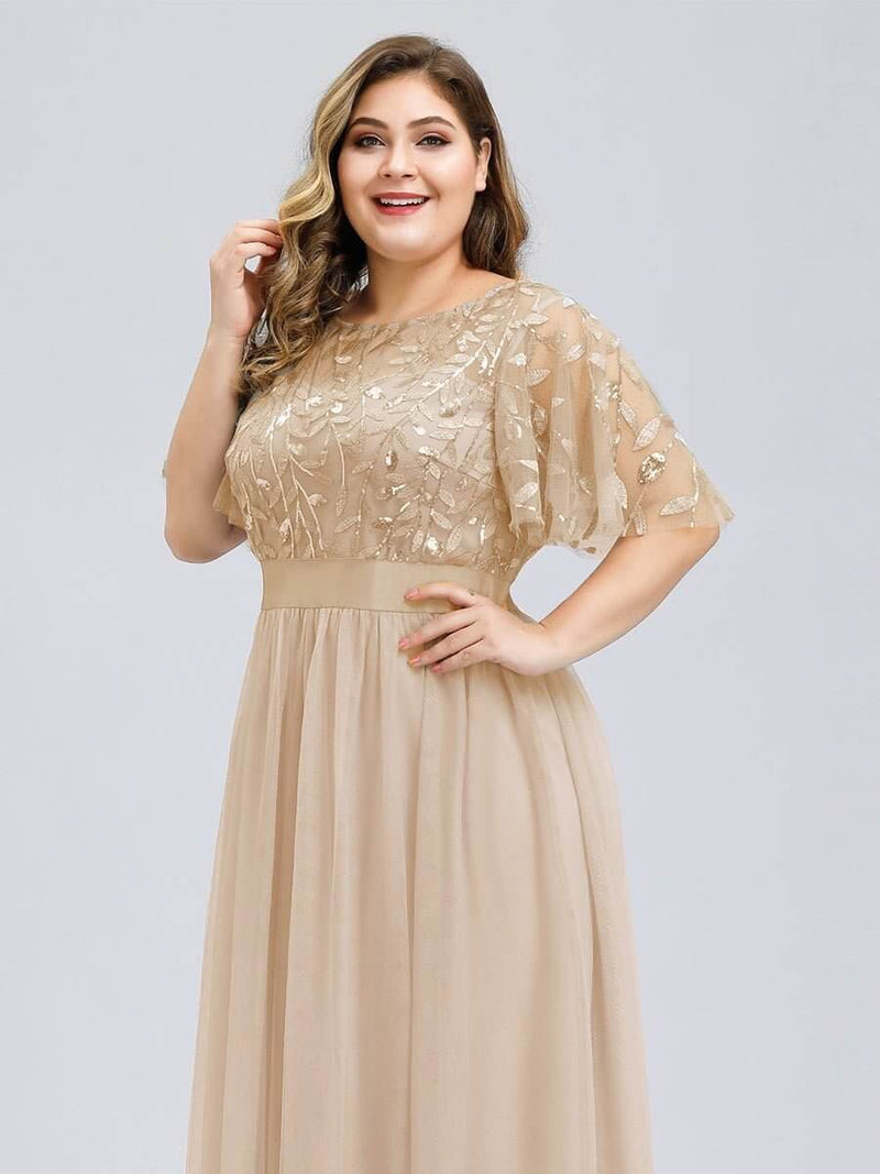 Georgia flutter sleeve tulle bridesmaid dress in light gold s20 Express NZ wide - Bay Bridal and Ball Gowns