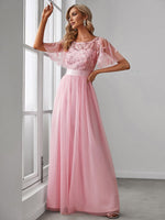 Georgia flutter sleeve tulle bridesmaid dress in light pink Express NZ wide! - Bay Bridal and Ball Gowns
