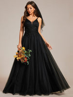 Gloria black tulle wedding or ball gown with beading - Bay Bridal and Ball Gowns