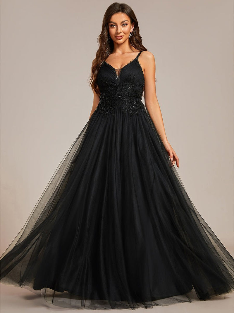 Gloria black tulle wedding or ball gown with beading Express NZ wide - Bay Bridal and Ball Gowns