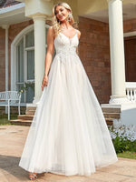 Gloria Ivory/nude tulle wedding gown with beading - Bay Bridal and Ball Gowns