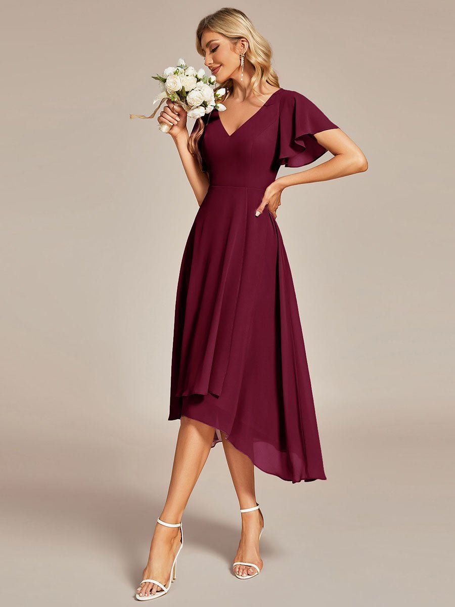 Grace midi mother of the bride gown in burgundy Express NZ wide - Bay Bridal and Ball Gowns