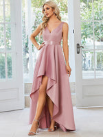 Gracey satin high low school ball dress size 8 in dusky rose Express NZ wide - Bay Bridal and Ball Gowns