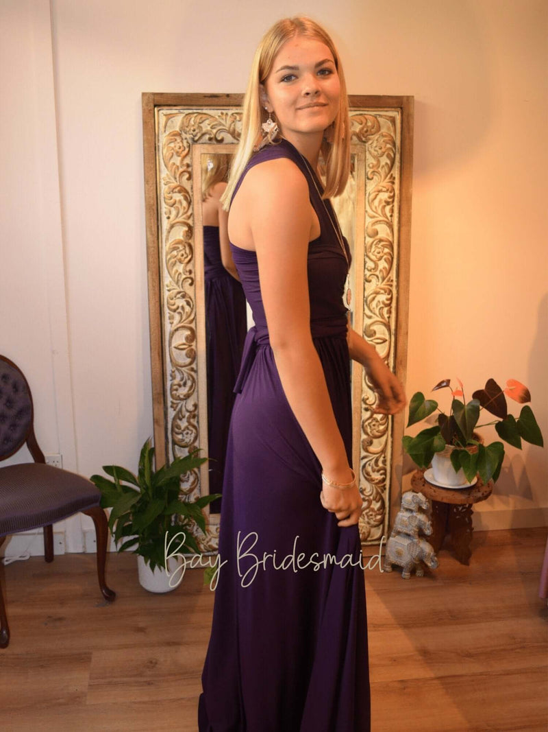 Grape Purple convertible Infinity bridesmaid dress Express NZ wide - Bay Bridal and Ball Gowns