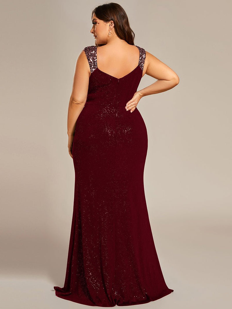 Halo plus size evening ball dress with split and sparkle - Bay Bridal and Ball Gowns