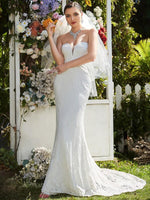 Hanna full lace wedding dress with train in ivory Express NZ wide - Bay Bridal and Ball Gowns
