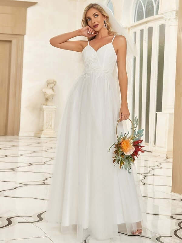 Harlow thin strap beaded wedding gown in Ivory Express NZ wide - Bay Bridal and Ball Gowns