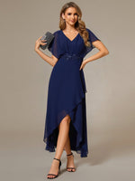 Haydie navy high low Mother of the bride dress Express NZ wide - Bay Bridal and Ball Gowns
