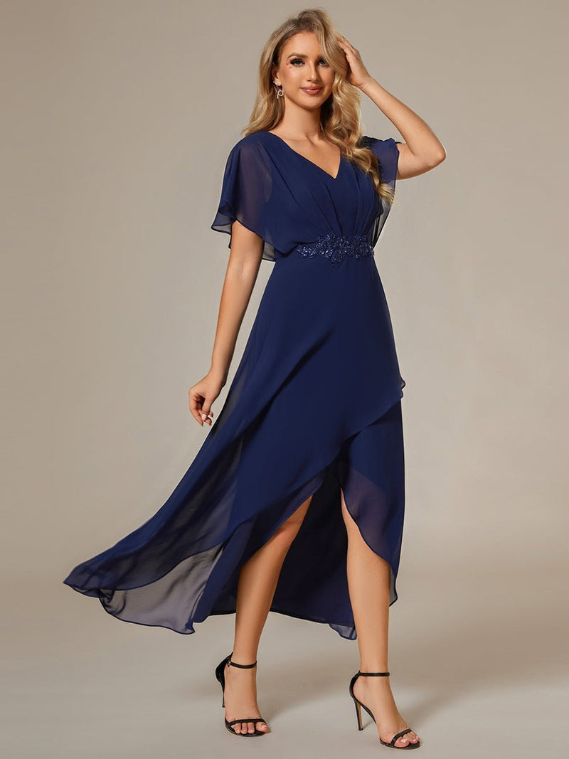 Haydie navy high low Mother of the bride dress Express NZ wide - Bay Bridal and Ball Gowns