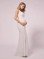 Heatherly full lace maternity wedding dress in ivory - Bay Bridal and Ball Gowns