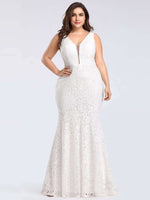 Heatherly full lace V neck fishtail wedding dress in ivory - Bay Bridal and Ball Gowns