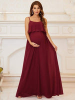 Indhe Soft Chiffon Thin Strap Maternity Gown s8 Express NZ wide - Bay Bridal and Ball Gowns