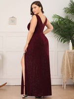 Jamie sparkling ball dress with split in burgundy size 8 Express NZ wide - Bay Bridal and Ball Gowns