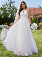 Jayden halter-neck sand/ivory wedding dress - Bay Bridal and Ball Gowns