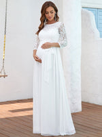 Jennifer lace and chiffon maternity wedding dress in ivory Express NZ wide - Bay Bridal and Ball Gowns