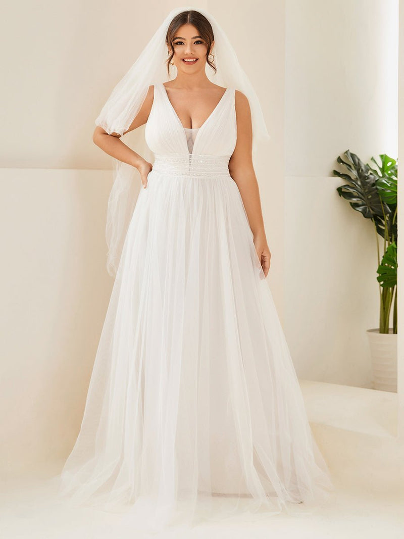 Jillian v neck backless soft tulle wedding dress in sand/ivory - Bay Bridal and Ball Gowns