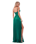 Johanna ball gown with splits in green Express NZ wide! - Bay Bridal and Ball Gowns