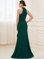 Jordin halter neck dress in ever green s8-10 Express NZ wide - Bay Bridal and Ball Gowns