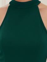Jordin halter neck dress in ever green s8-10 Express NZ wide - Bay Bridal and Ball Gowns