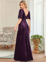 Jorrie purple velvet bridesmaid gown Express NZ wide - Bay Bridal and Ball Gowns