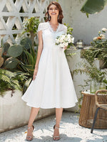 June tea length lace wedding dress in ivory - Bay Bridal and Ball Gowns