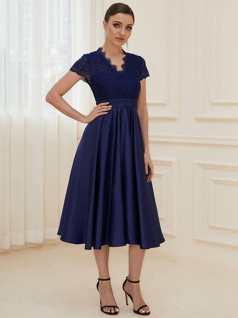 June tea length mother of the bride/groom dress in Navy Express NZ wide - Bay Bridal and Ball Gowns