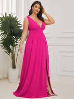 Karina low cut formal ball or party dress in Hot Pink Express NZ wide - Bay Bridal and Ball Gowns