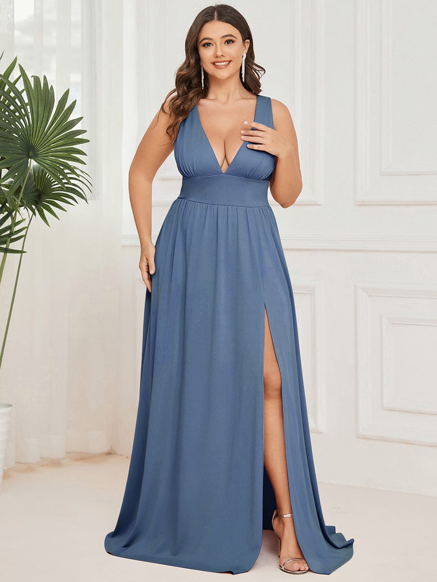 Karina low cut formal ball, party dress in dusky navy s26 Express NZ wide - Bay Bridal and Ball Gowns
