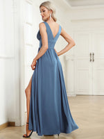 Karina low cut formal ball, party dress in dusky navy s26 Express NZ wide - Bay Bridal and Ball Gowns