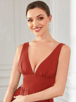 Karina plus size party dress in Red/Orange s24 Express NZ wide - Bay Bridal and Ball Gowns