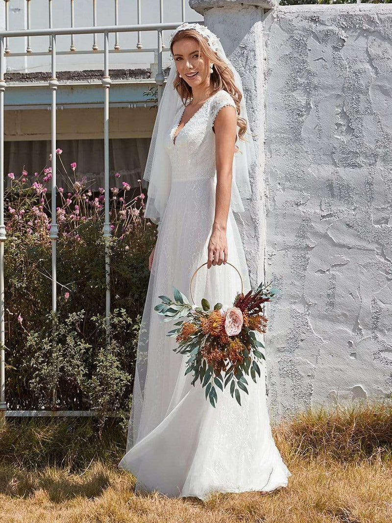 Karline boho wedding dress with cap sleeve in ivory s16 Express NZ wide - Bay Bridal and Ball Gowns
