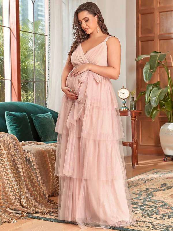 Kate layered tulle maternity dress in so soft tulle