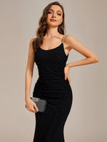 Kela sparkly low back ball dress in black Express NZ wide - Bay Bridal and Ball Gowns